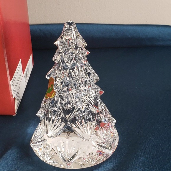Waterford Crystal Christmas Tree Solid Sculpture Figurine With Box 10 cm - Picture 8 of 10